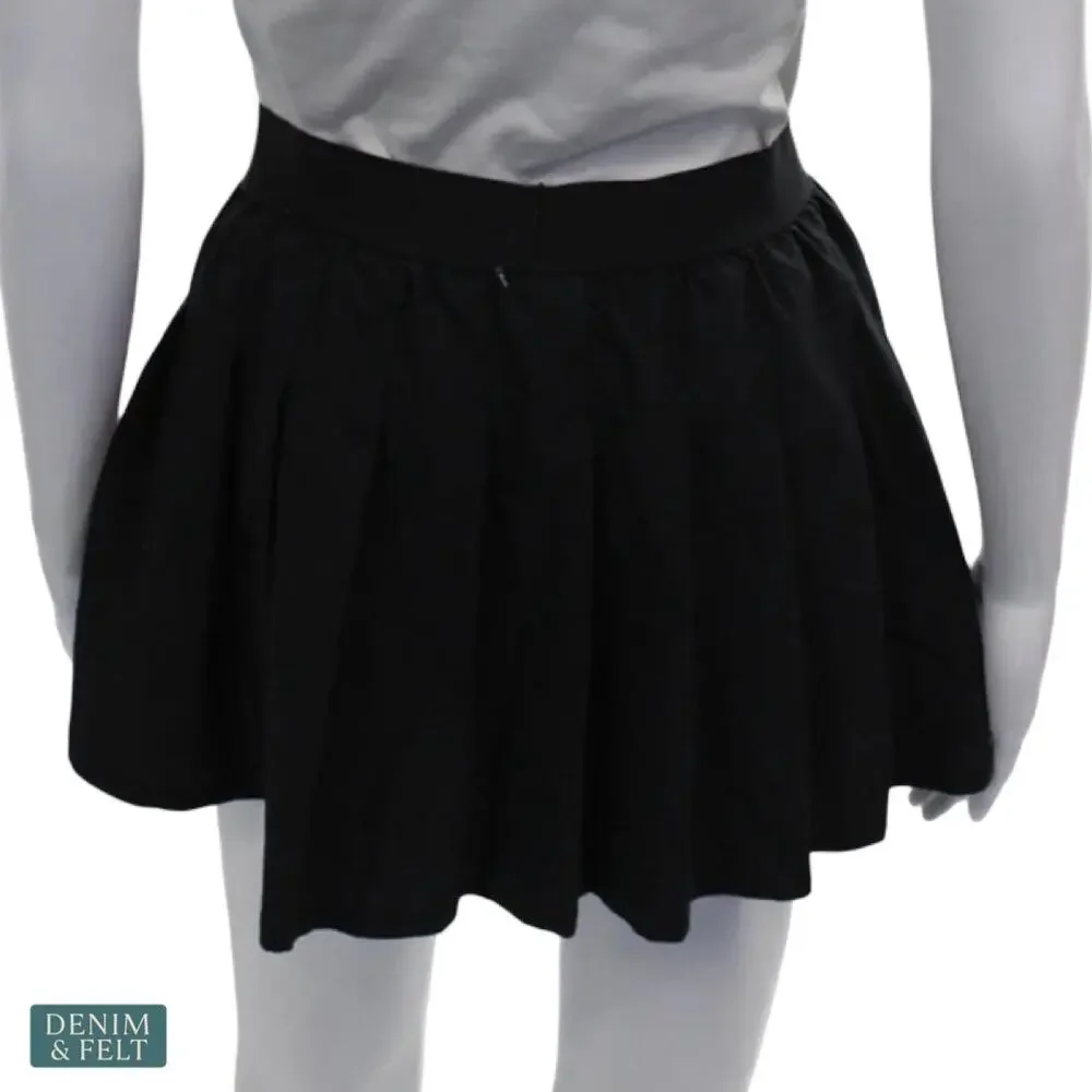 Alo Yoga Varsity Tennis Skirt Small Black Pleated Athletic Preppy Sporty Active